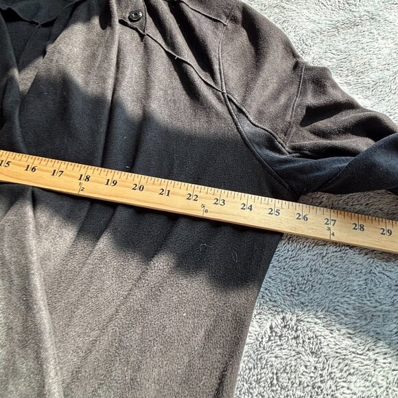 Blank Nyc Womens Cardigan XXL Black Faux Suede Moto Grunge Y2K Asymetrical 18363 - Picture 4 of 10